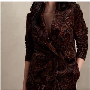 Banana republic Veluro Paisley double breasted jacket blazer 6 NWT